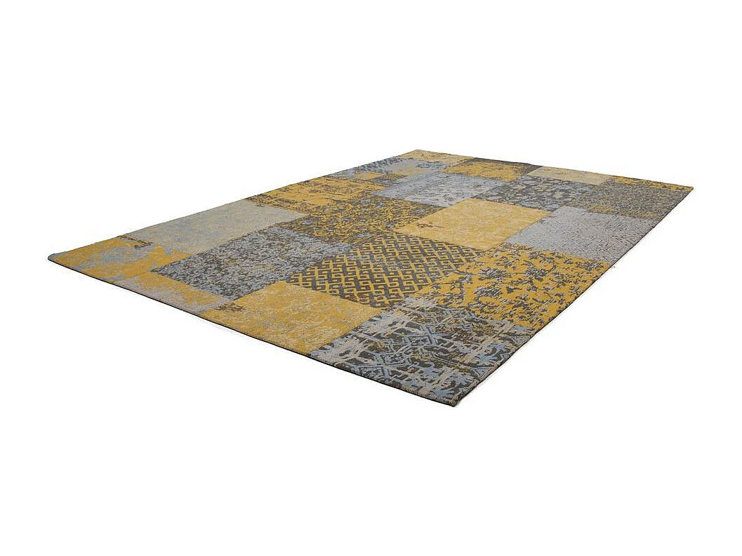 Tapis Tissé Vintage Patchwork "Symphony" Or 120 x 170 cm