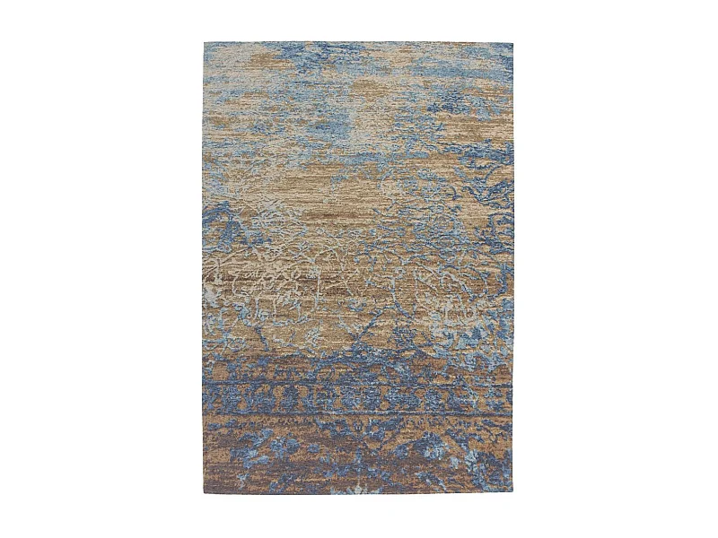 Tapis Jacquard à Poils Courts "Blaze" Bleu & Beige 155 x 230 cm