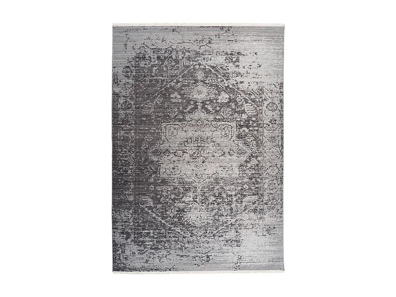 Tapis Vintage à Franges "Baroque VIII" Gris 160 x 230 cm