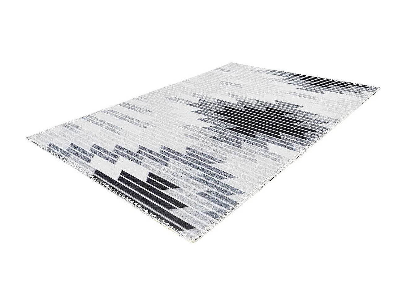 Tapis Tissé Imprimé à Poils Plats "Maya V" Gris 120 x 180 cm