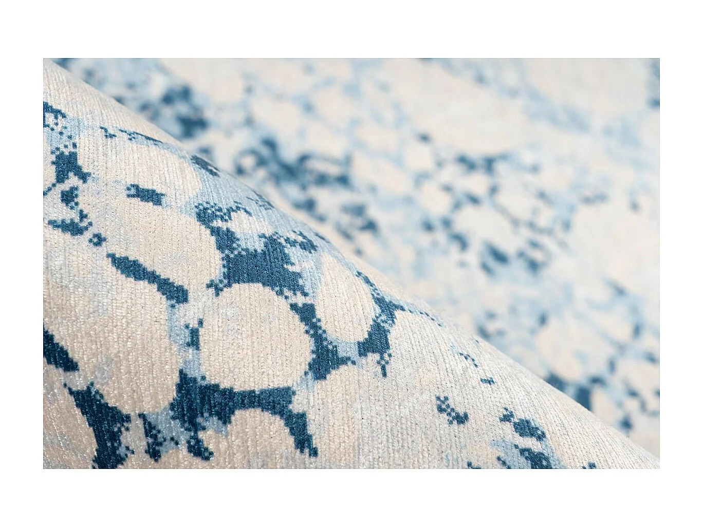 Tapis Effet Délavé à Poils Courts "Galaxy VII" Bleu 80 x 150 cm