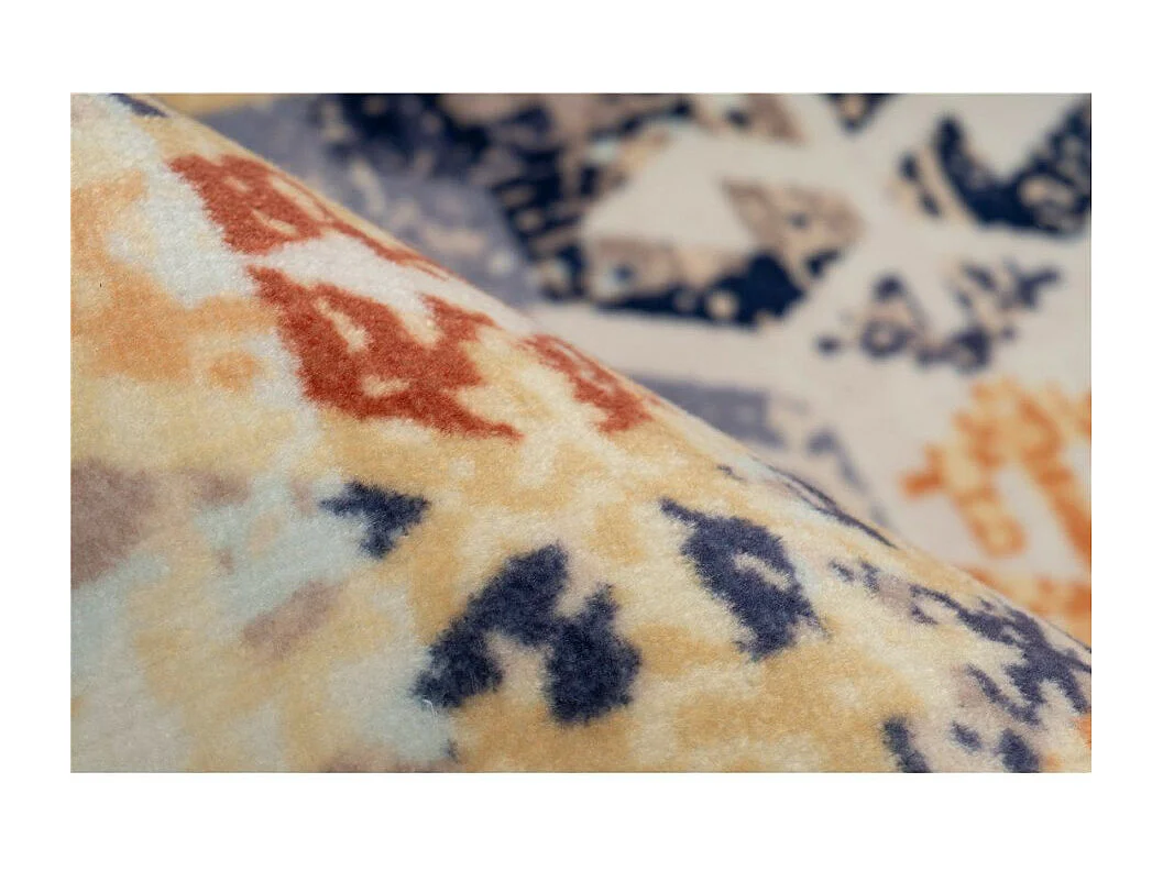 Tapis Tissé Rétro à Poils Courts "Saphira" Beige 80 x 150 cm