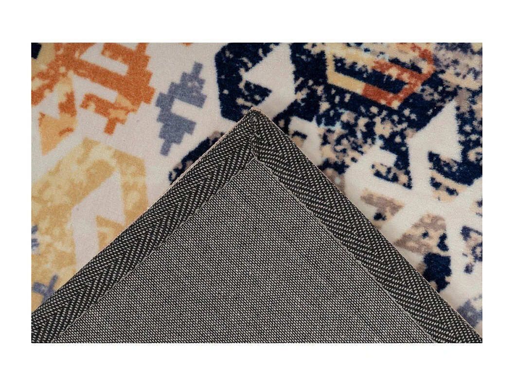 Tapis Tissé Rétro à Poils Courts "Saphira" Beige 80 x 150 cm