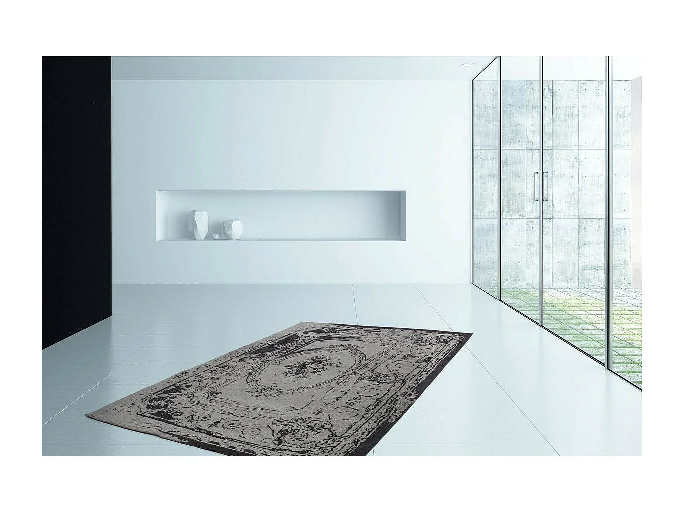 Tapis Vintage Fait Main "Ballerina" Gris 120 x 170 cm