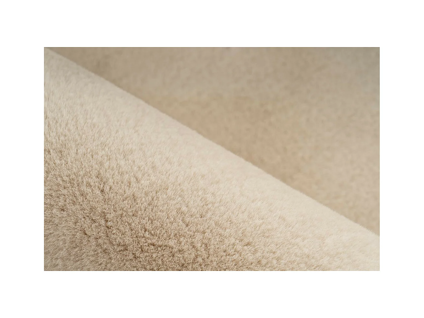 Tapis Uni Doux à Poils Longs "Rabbit" Ivoire 200 x 290 cm