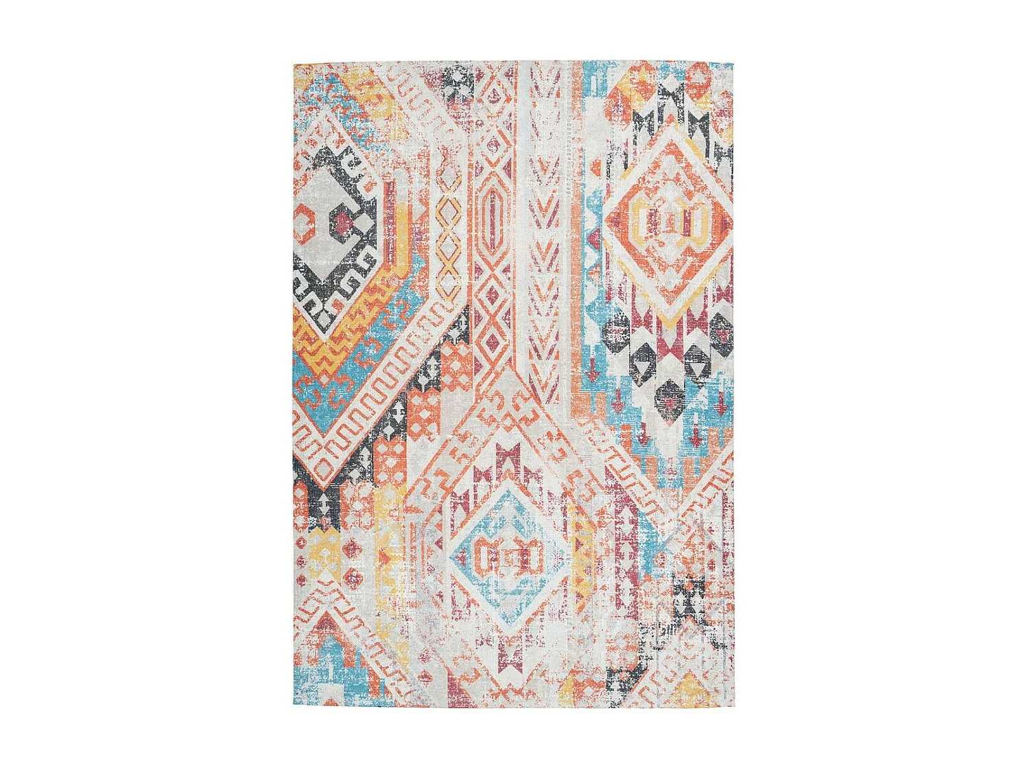 Tapis Ethnique à Poils Courts "Indiana II" Orange 200 x 290 cm