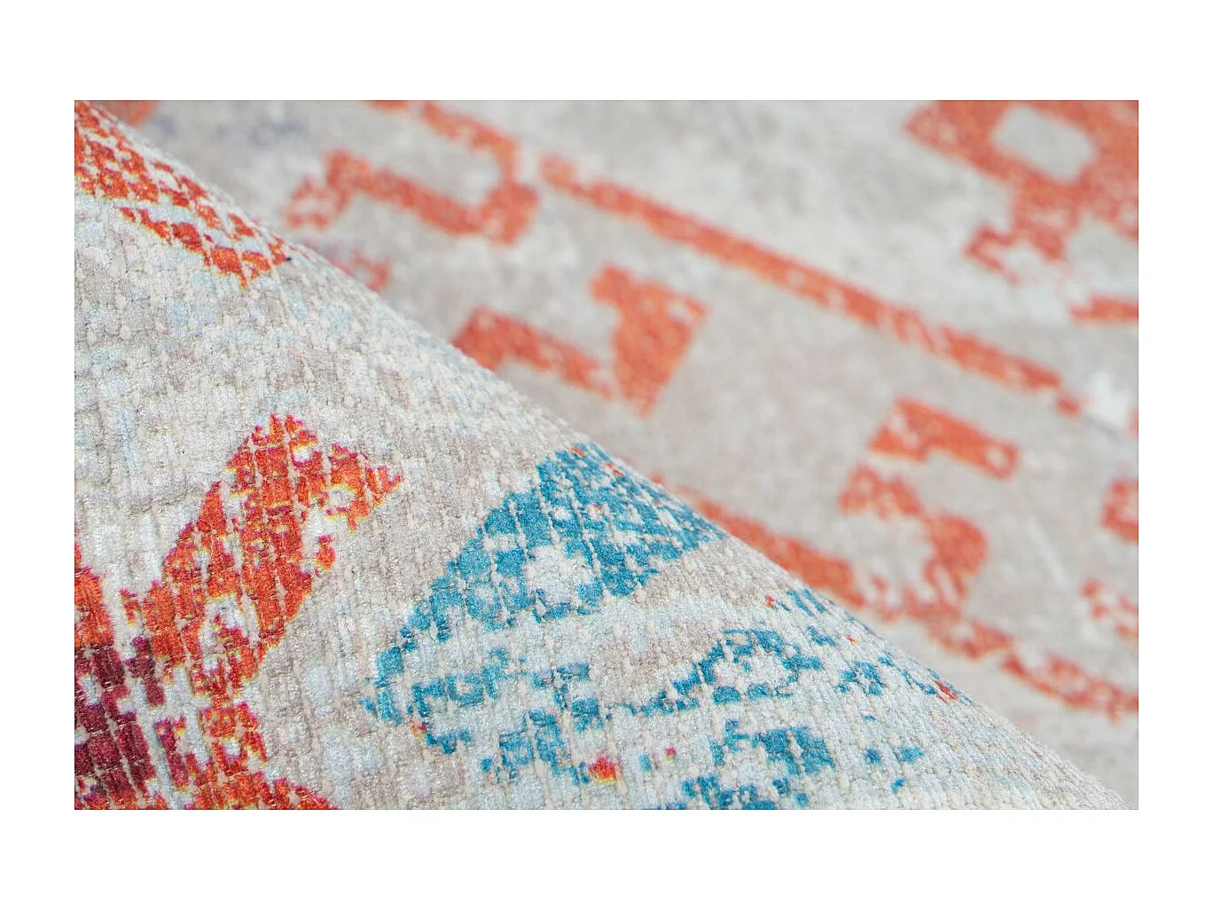 Tapis Ethnique à Poils Courts "Indiana II" Orange 200 x 290 cm