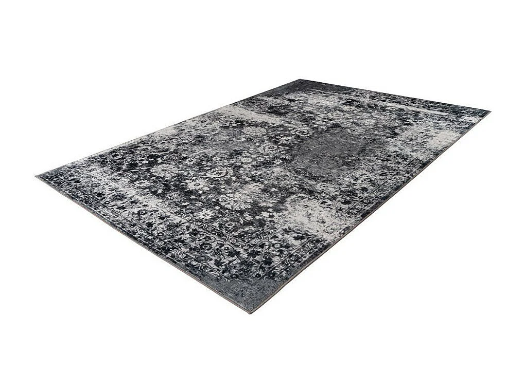 Tapis Tissé Vintage à Poils Plats "Saphira" Gris 120 x 170 cm