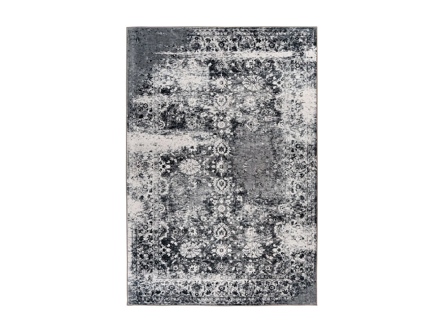 Tapis Tissé Vintage à Poils Plats "Saphira" Gris 120 x 170 cm