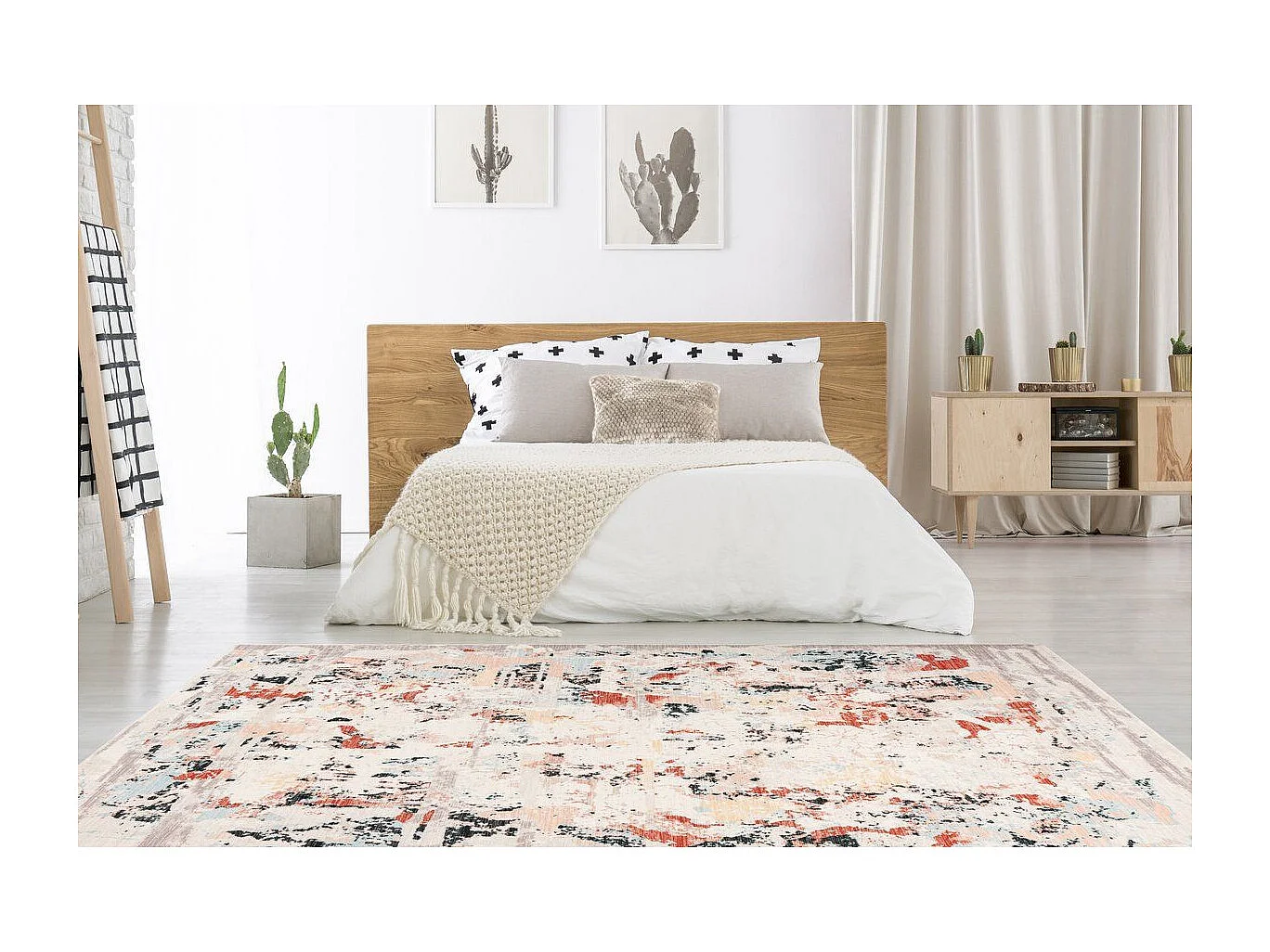 Tapis Vintage Tissé à la Main "Piedmont" Multicolore 80 x 150 cm