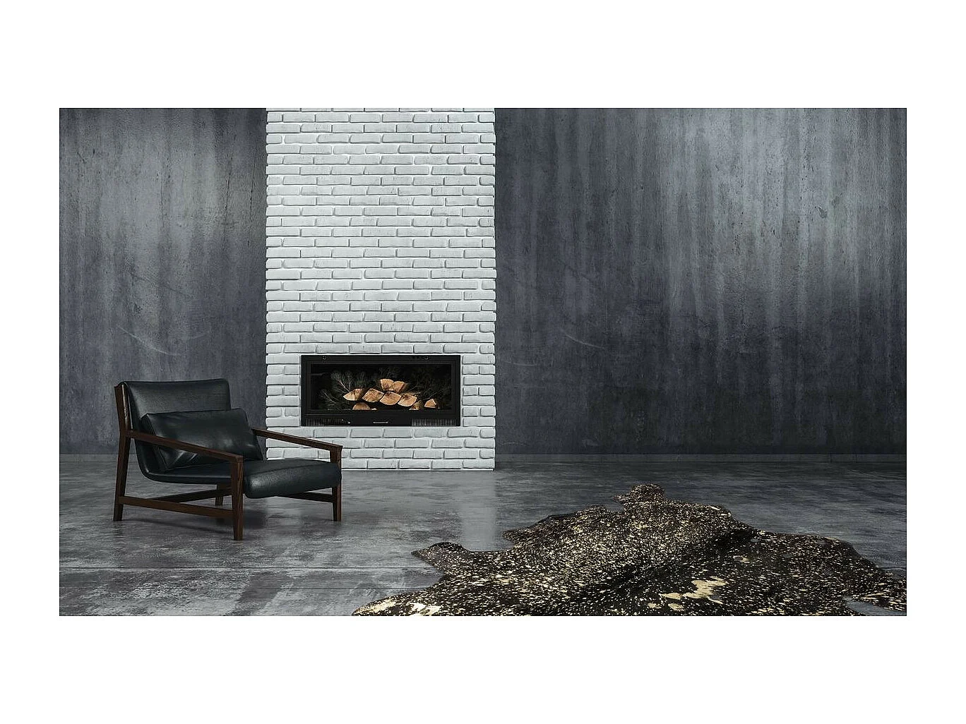 Tapis Peau de Vache "Glam" Noir & Or Entre 2 et 2,6 m2