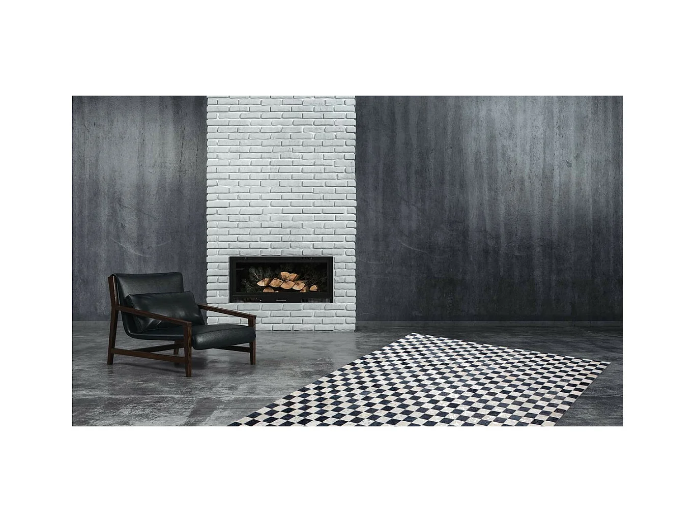 Tapis en Cuir Fait Main "Rocket" Argent & Gris 80 x 150 cm