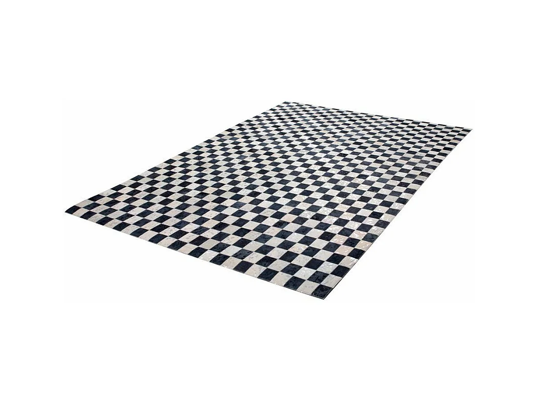 Tapis en Cuir Fait Main "Rocket" Argent & Gris 80 x 150 cm