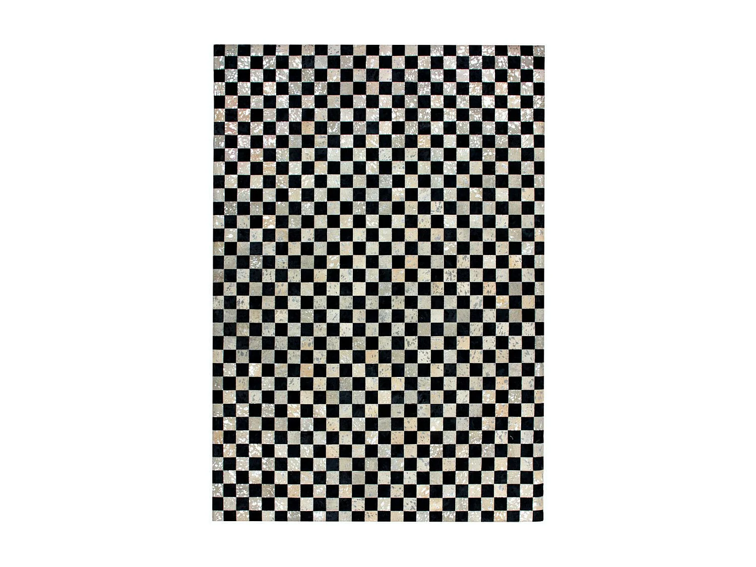 Tapis en Cuir Fait Main "Rocket" Argent & Gris 80 x 150 cm