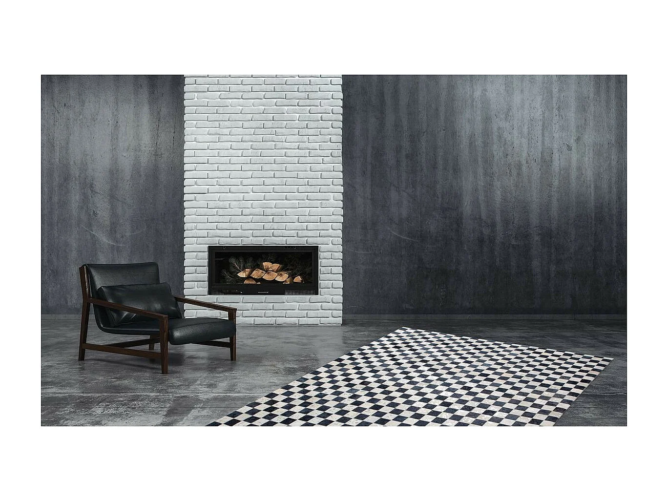 Tapis en Cuir Fait Main "Rocket" Argent & Gris 80 x 150 cm