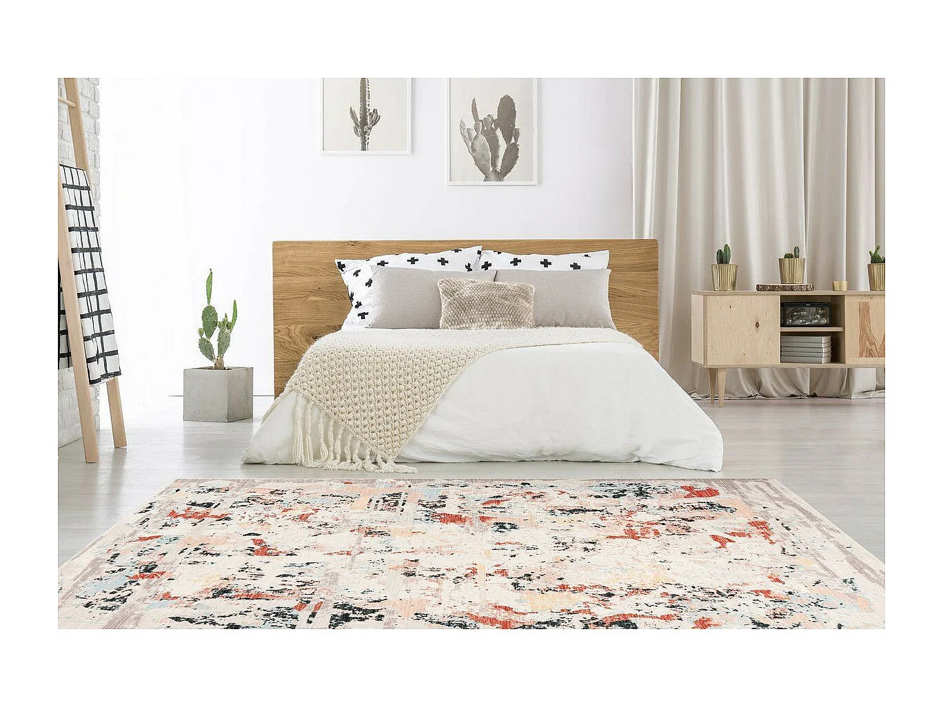 Tapis Vintage Tissé à la Main "Piedmont" Multicolore 120 x 170 cm