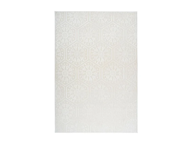 Tapis Moderne Fait Main "Monroe II" Blanc 120 x 170 cm