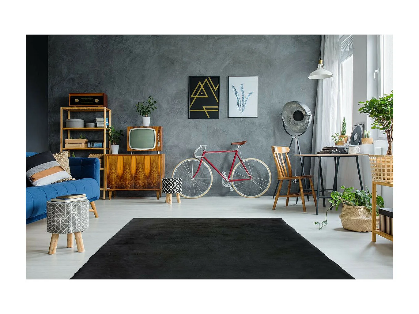 Tapis Tufté à la Main à Poils Longs "Rabbit" Anthracite 80 x 150 cm