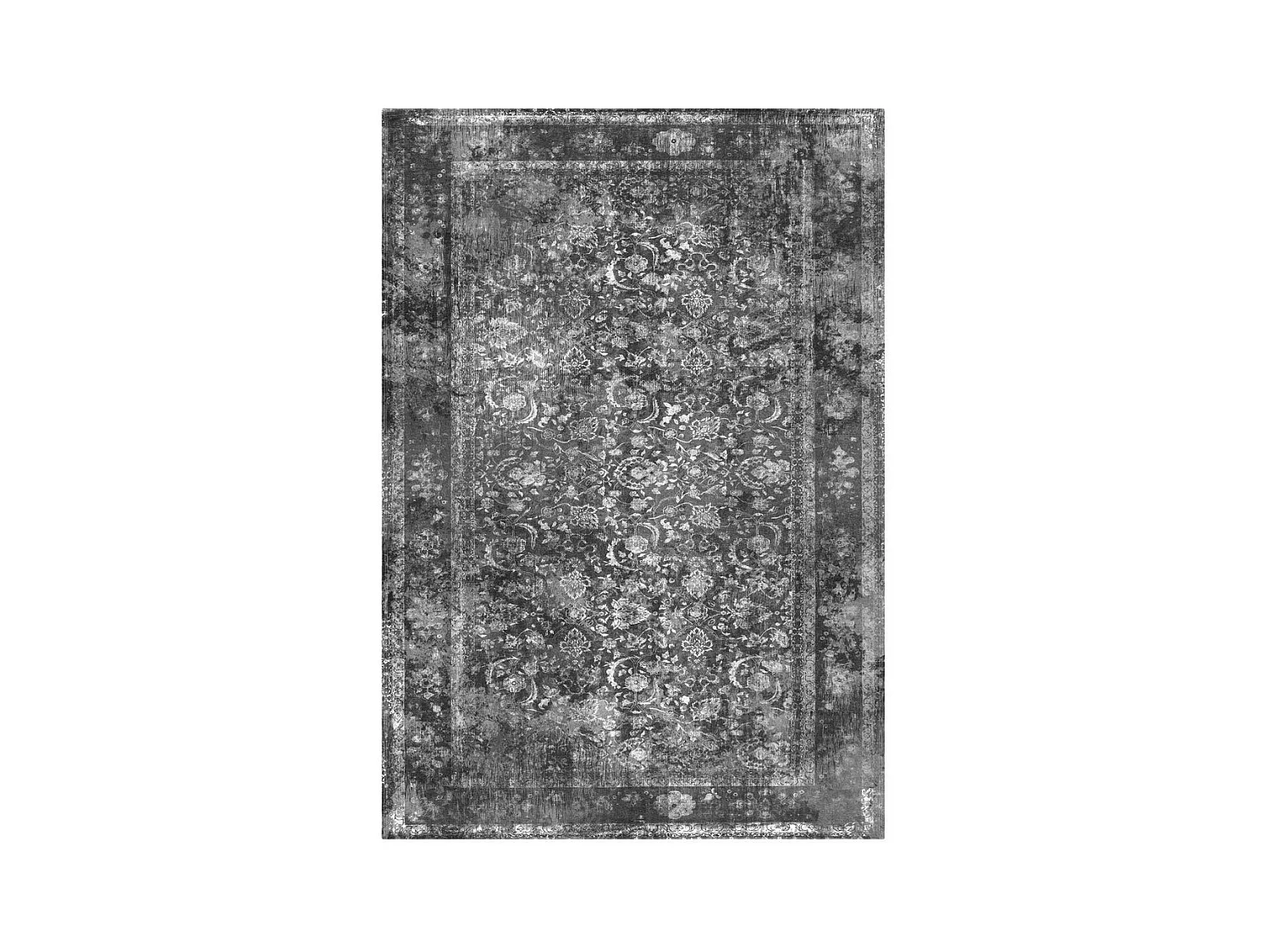 Tapis Antique à Poils Courts "Vintage" Gris 200 x 290 cm