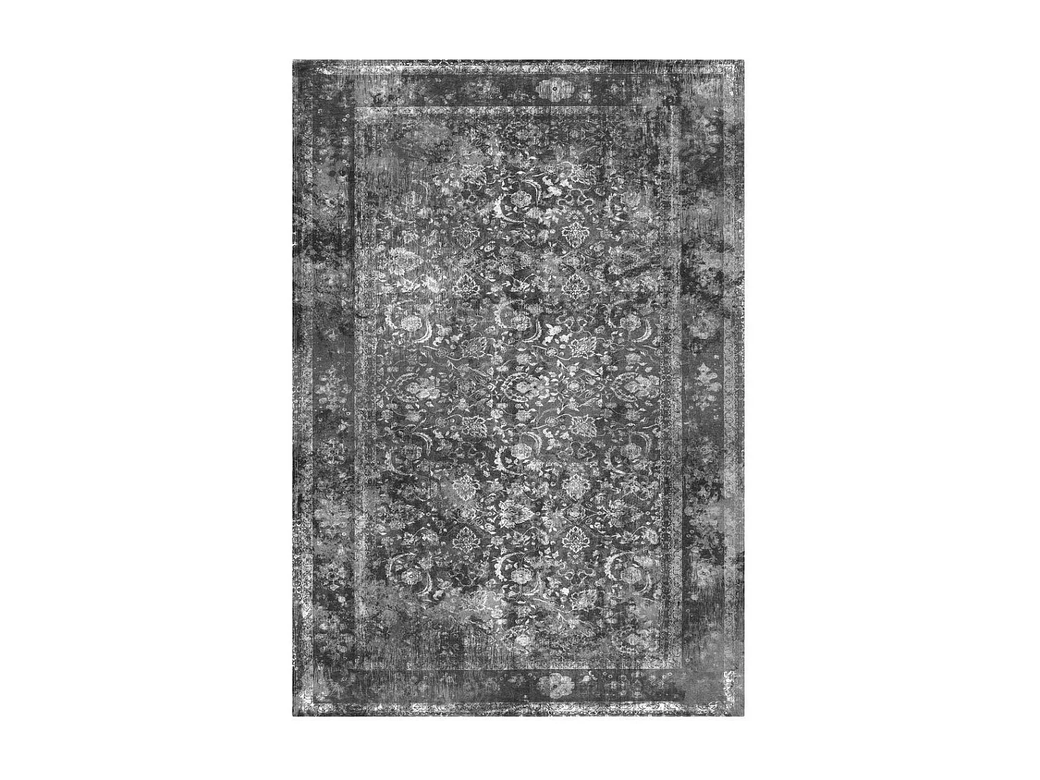 Tapis Antique à Poils Courts "Vintage" Gris 200 x 290 cm