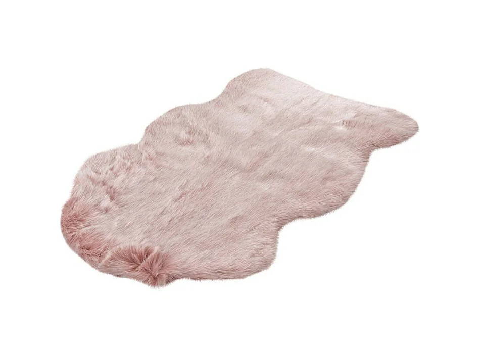 Tapis Arrondi Imitation Fourrure "Tender" Rose 60 x 90 cm