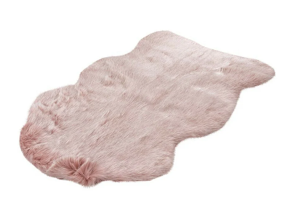 Tapis Arrondi Imitation Fourrure "Tender" Rose 60 x 90 cm
