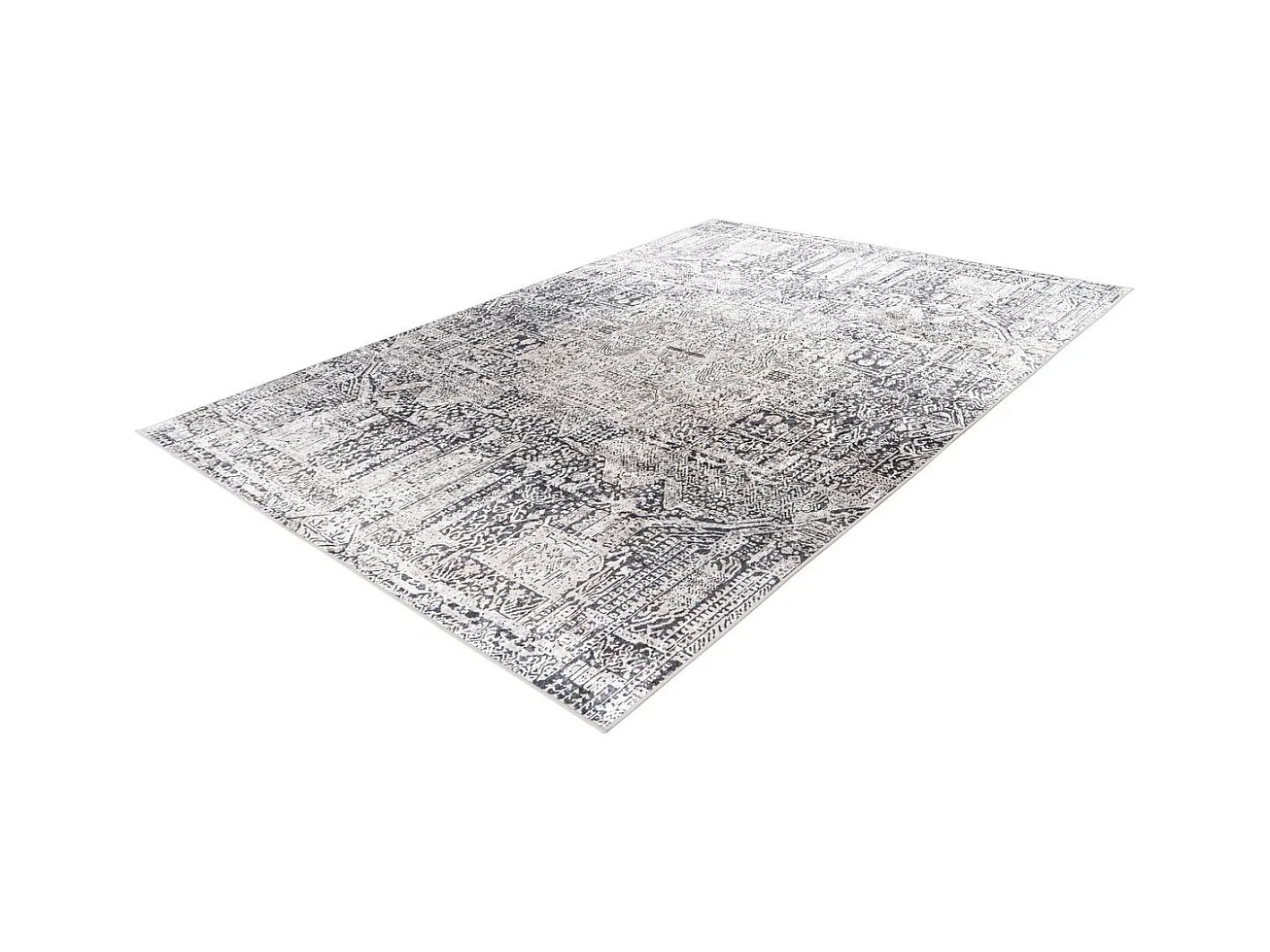Tapis Vintage à Poils Plats "Rhodin" Gris 80 x 150 cm