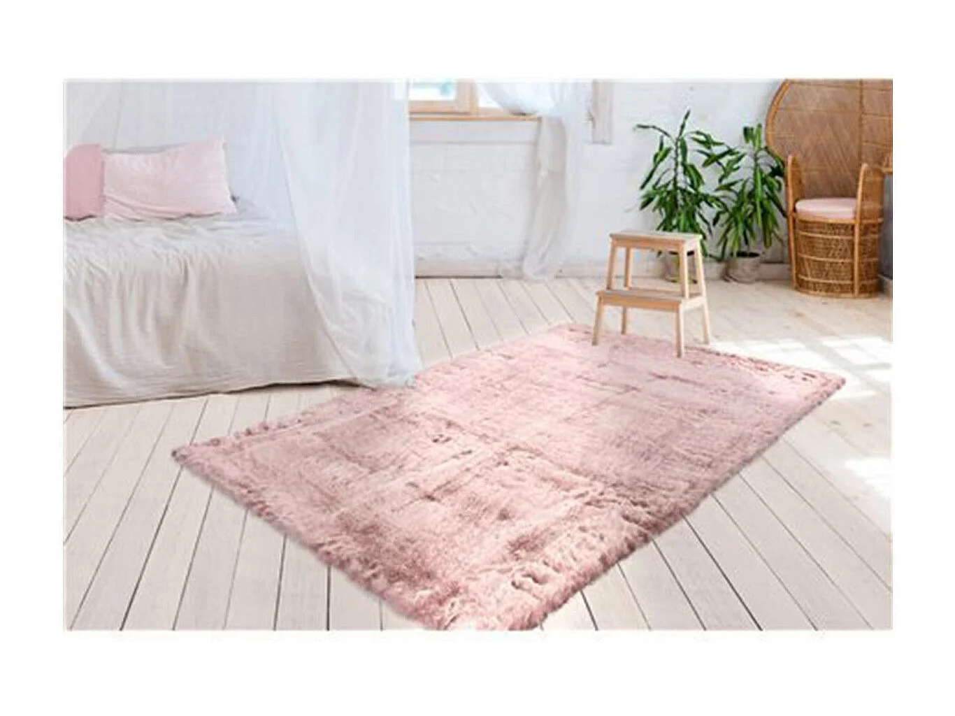 Tapis Imitation Fourrure à Poils Longs "Tender" Rose 120 x 170 cm