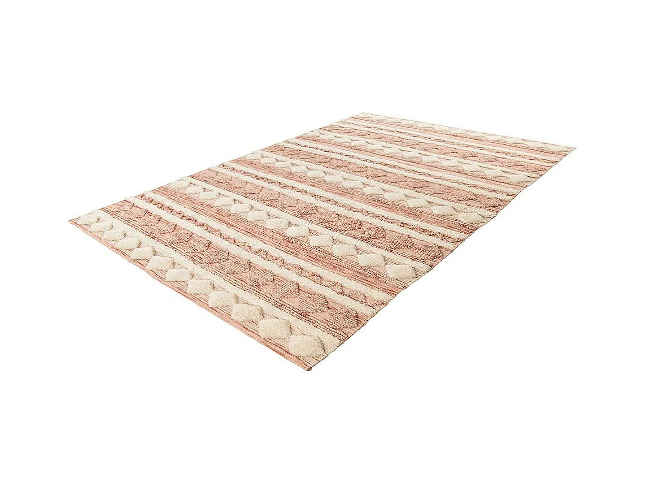 Tapis Bohème Fait à la Main "Bohist II" Rose & Crème 80 x 150 cm