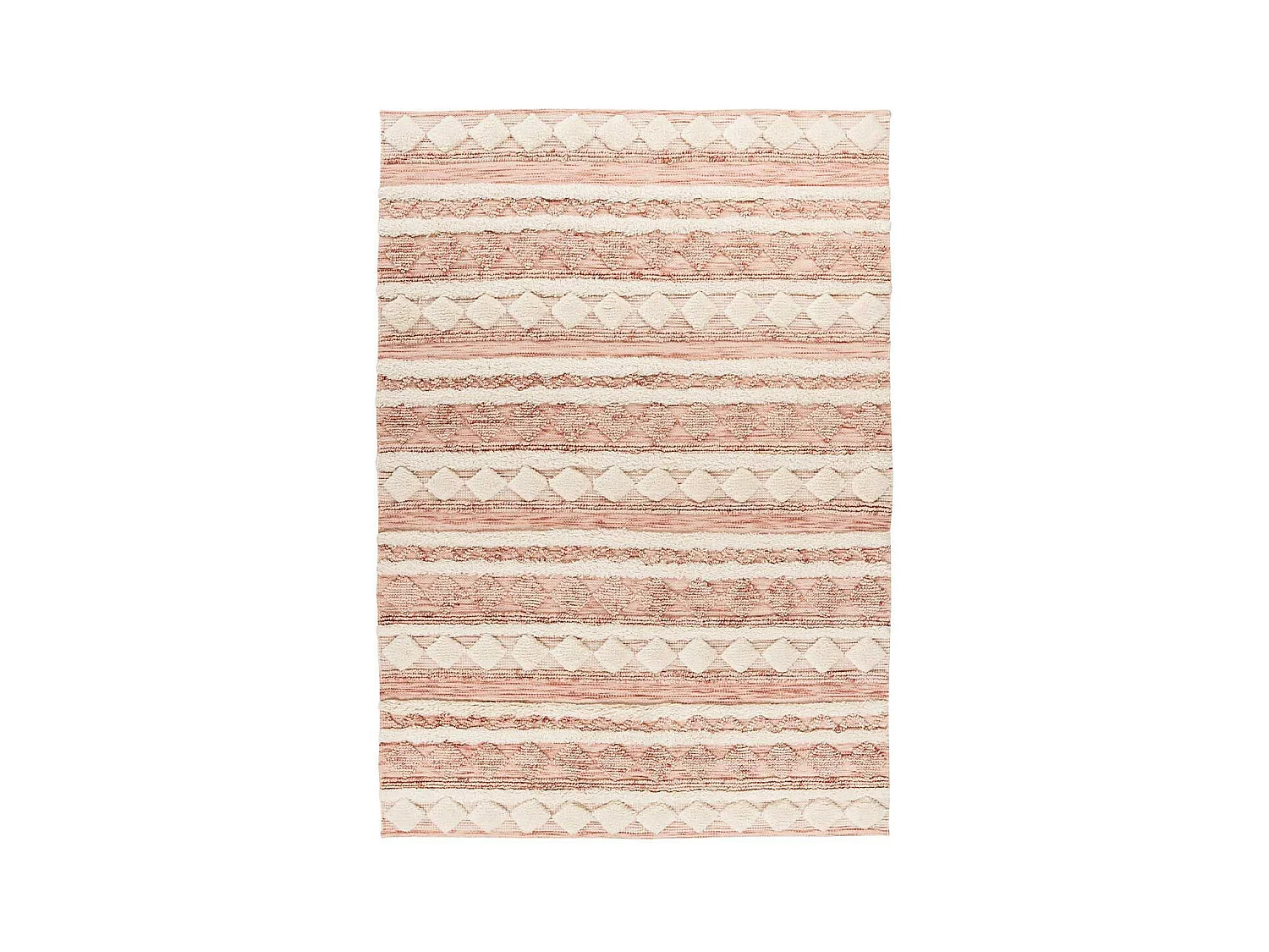 Tapis Bohème Fait à la Main "Bohist II" Rose & Crème 80 x 150 cm