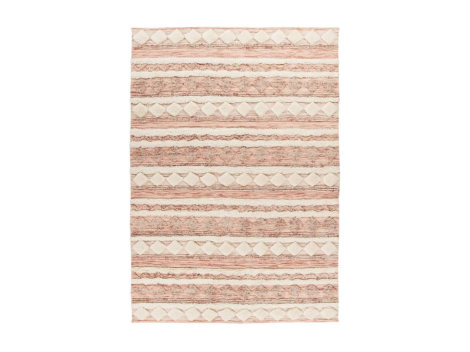 Tapis Bohème Fait à la Main "Bohist II" Rose & Crème 80 x 150 cm