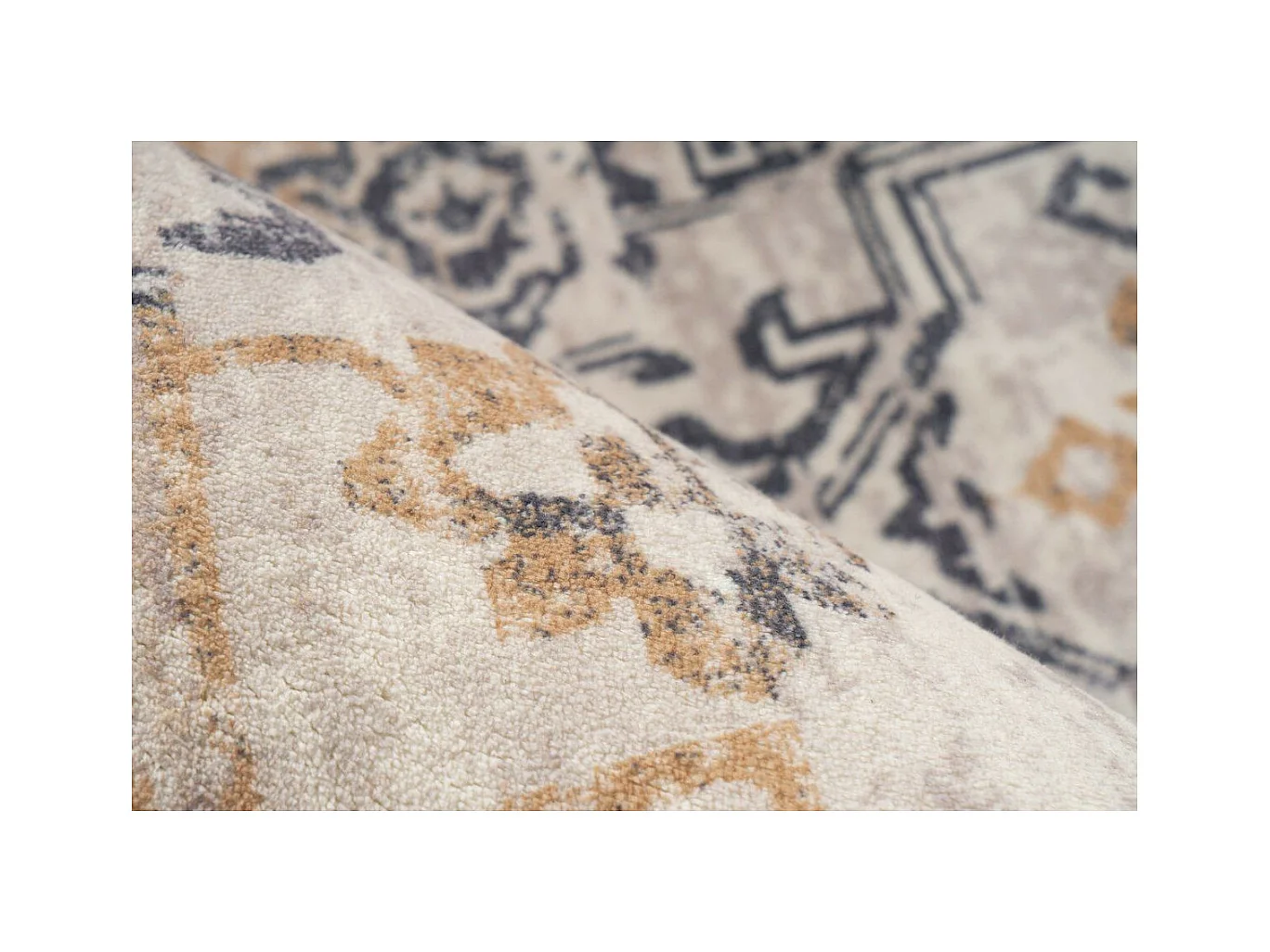 Tapis Vintage Tissé à la Main "Piedmont" Crème 80 x 150 cm