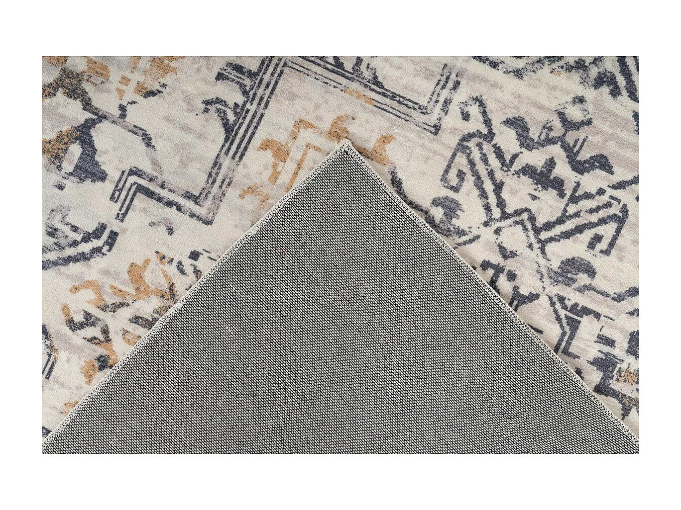Tapis Vintage Tissé à la Main "Piedmont" Crème 80 x 150 cm