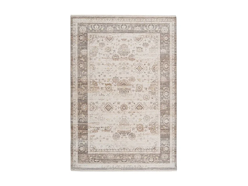 Tapis Vintage à Franges "Baroque X" Beige 160 x 230 cm