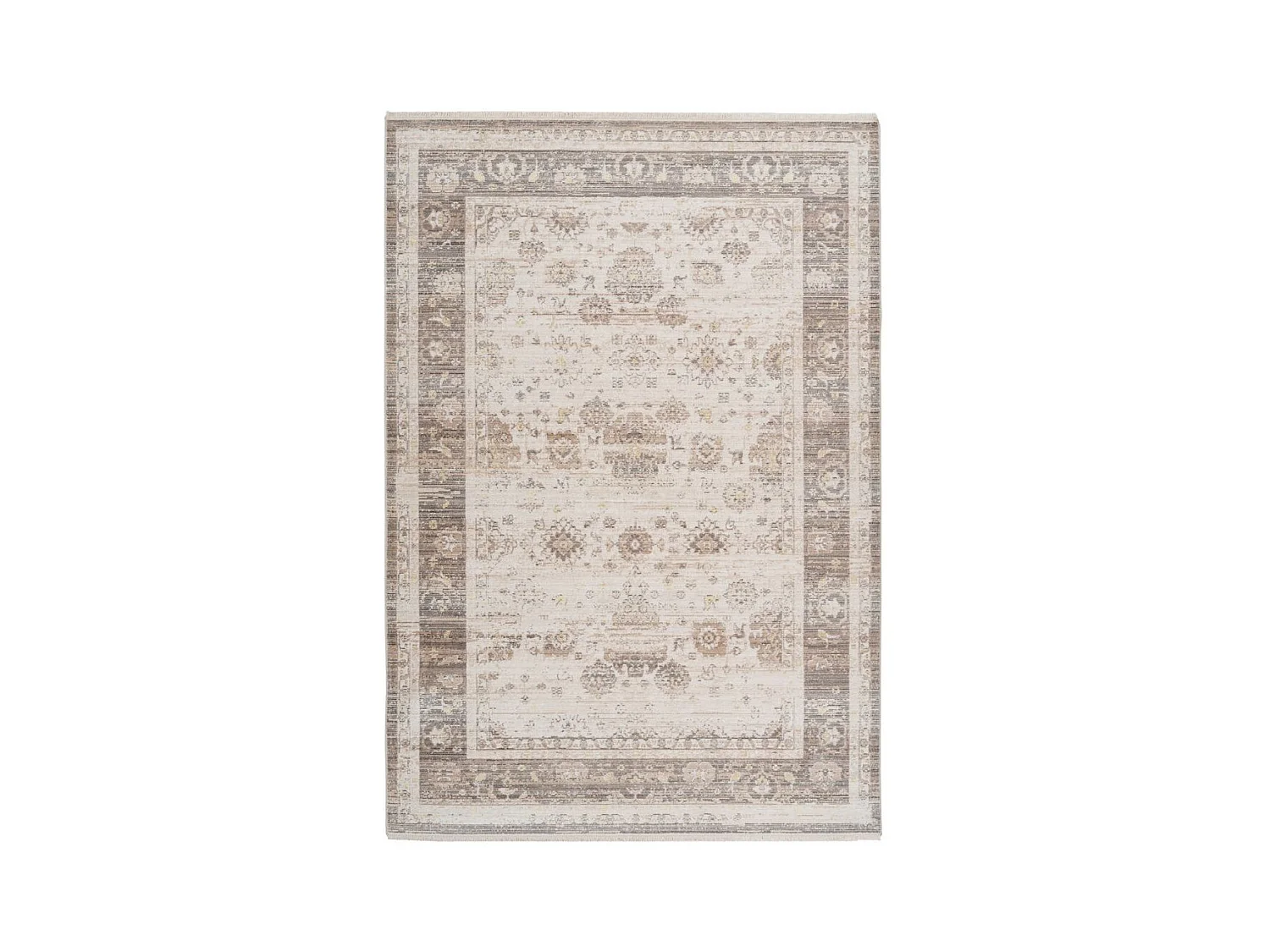Tapis Vintage à Franges "Baroque X" Beige 160 x 230 cm
