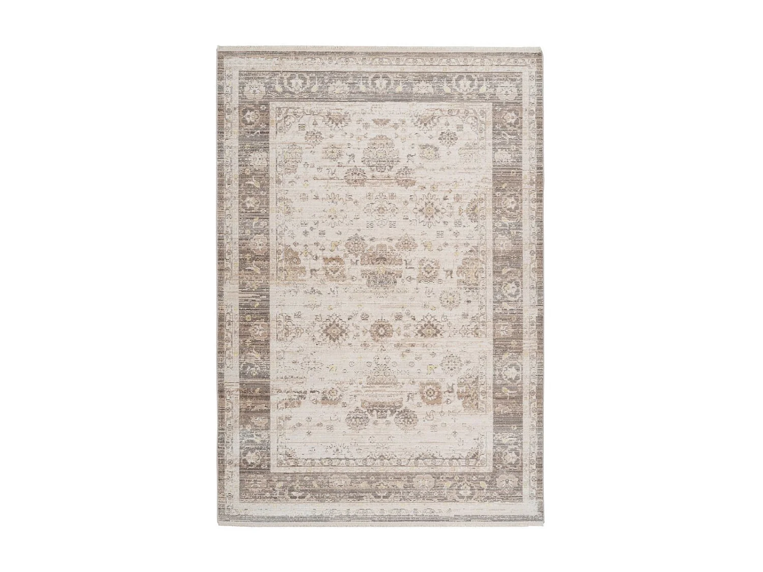 Tapis Vintage à Franges "Baroque X" Beige 160 x 230 cm