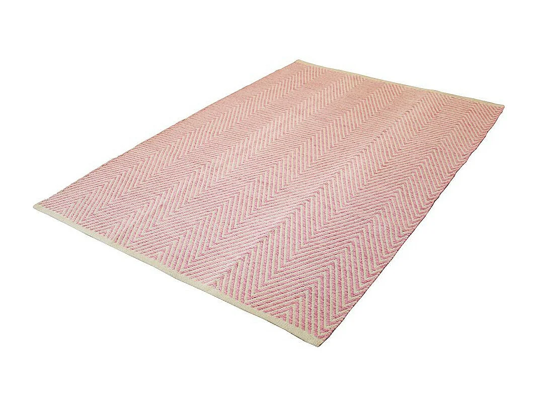 Tapis Tissé Rayé Fait Main "Aperitif" Rose 160 x 230 cm