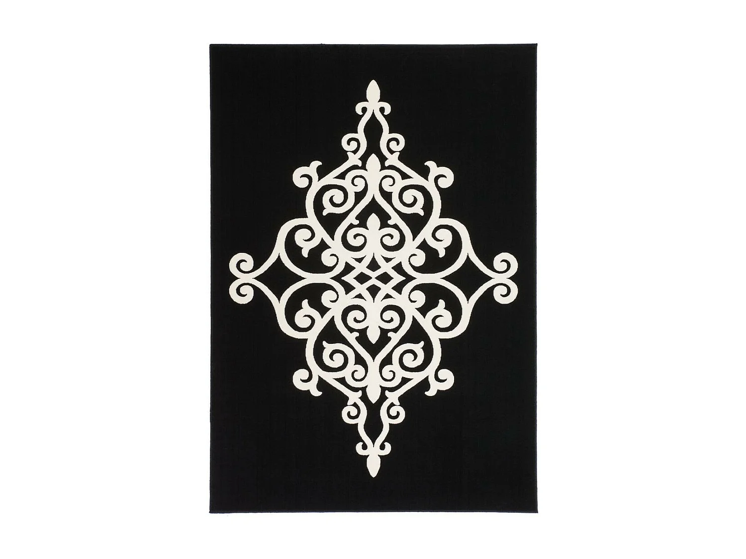 Tapis Tissé Effet 3D à Poils Courts "Manolya" Noir 80 x 150 cm