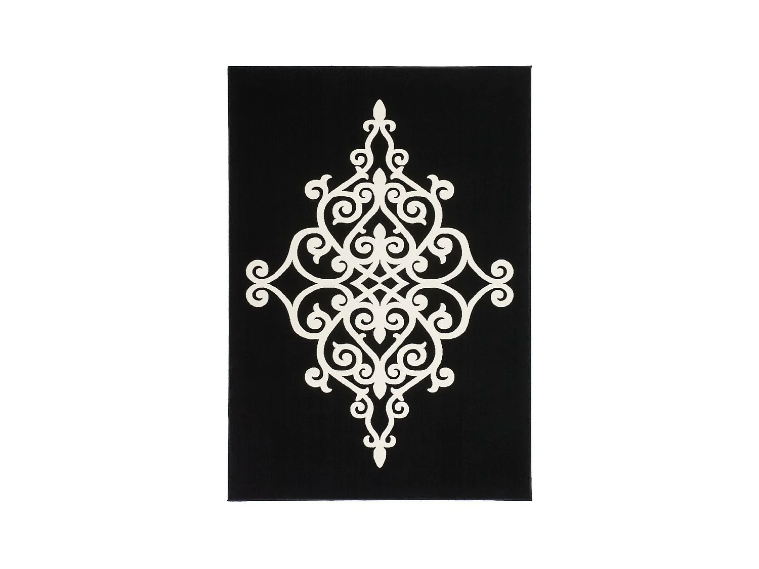 Tapis Tissé Effet 3D à Poils Courts "Manolya" Noir 80 x 150 cm