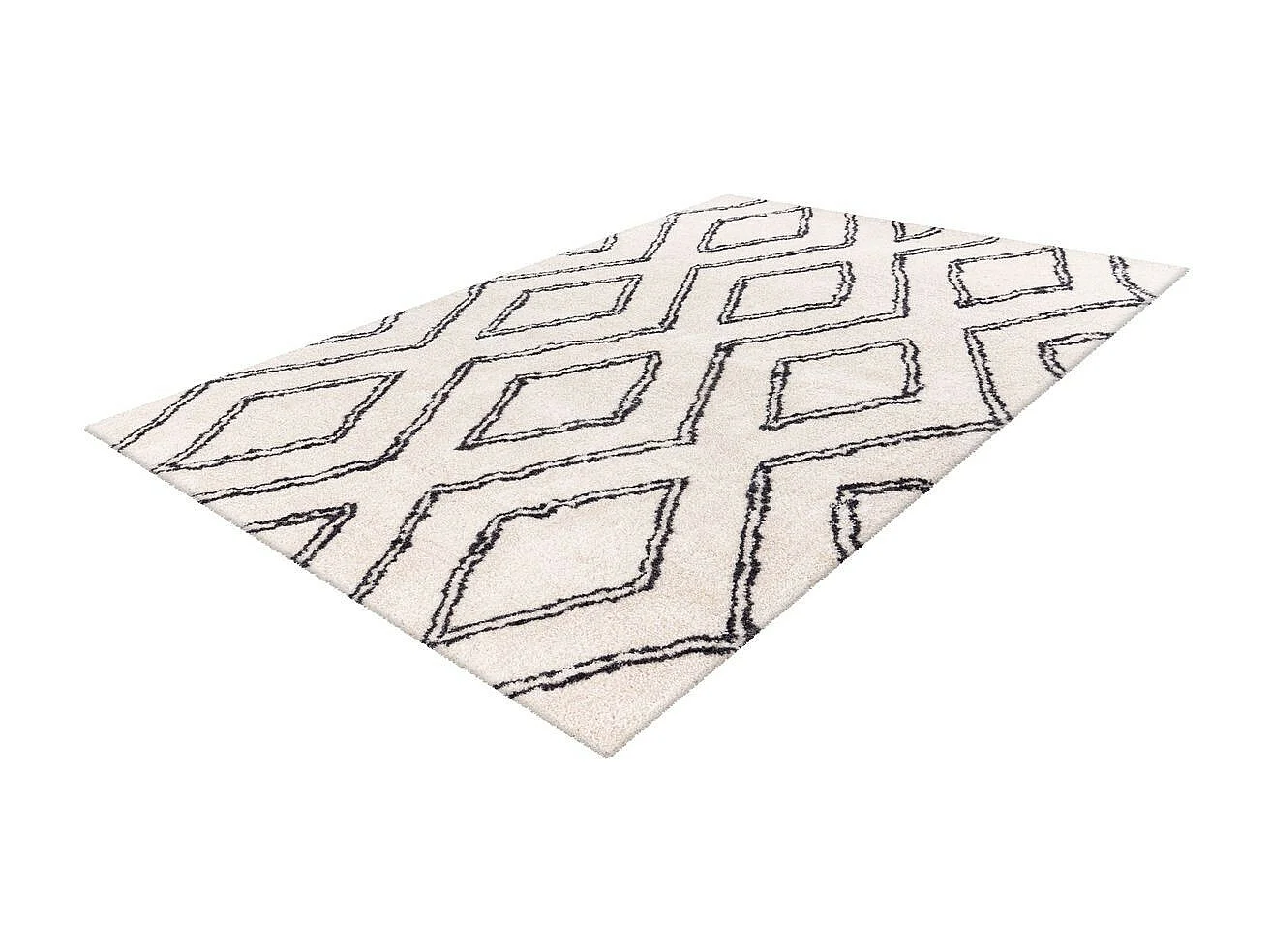 Tapis Imprimé Losange "Orlando" Ivoire 200 x 290 cm