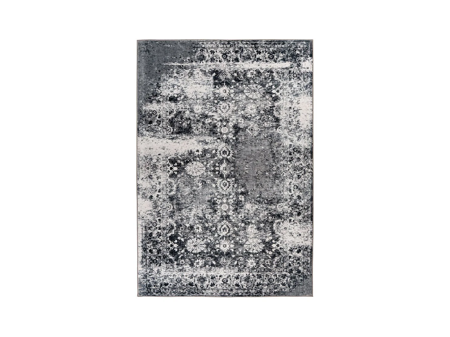 Tapis Tissé Vintage à Poils Plats "Saphira" Gris 160 x 230 cm