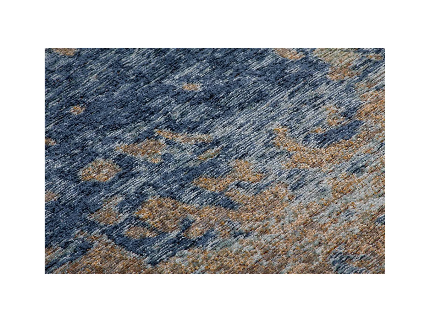 Tapis Vintage à Poils Courts "Blaze" Bleu 115 x 170 cm