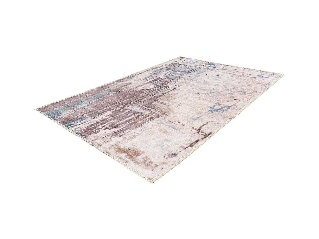 Tapis Tissé Imprimé Vintage "Peron" Gris & Taupe 200 x 290 cm