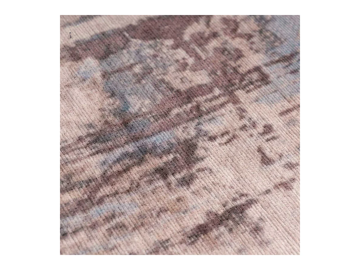 Tapis Tissé Imprimé Vintage "Peron" Gris & Taupe 200 x 290 cm