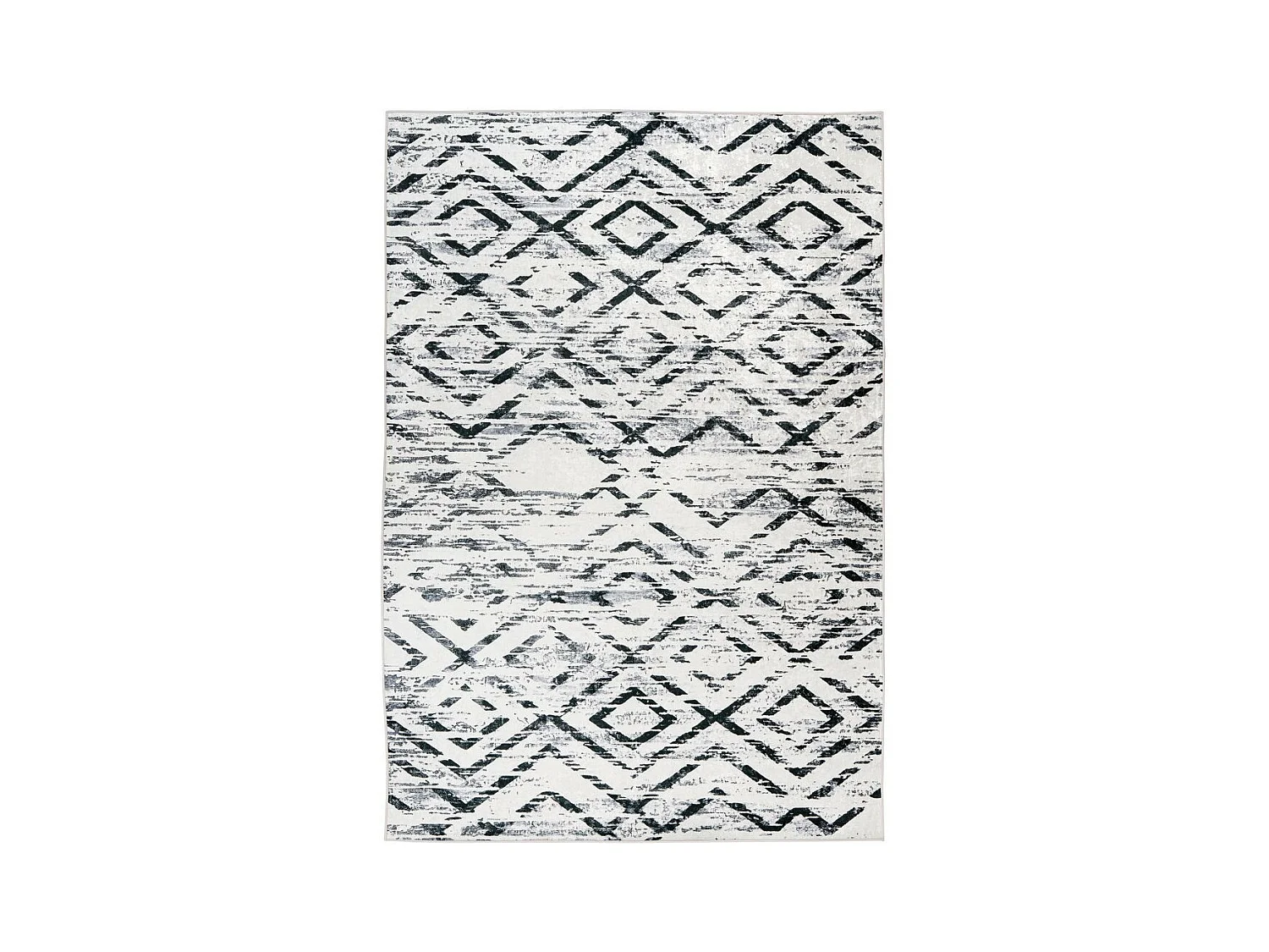 Tapis à Motifs à Poils Courts "Sally" Noir & Blanc 200 x 290 cm