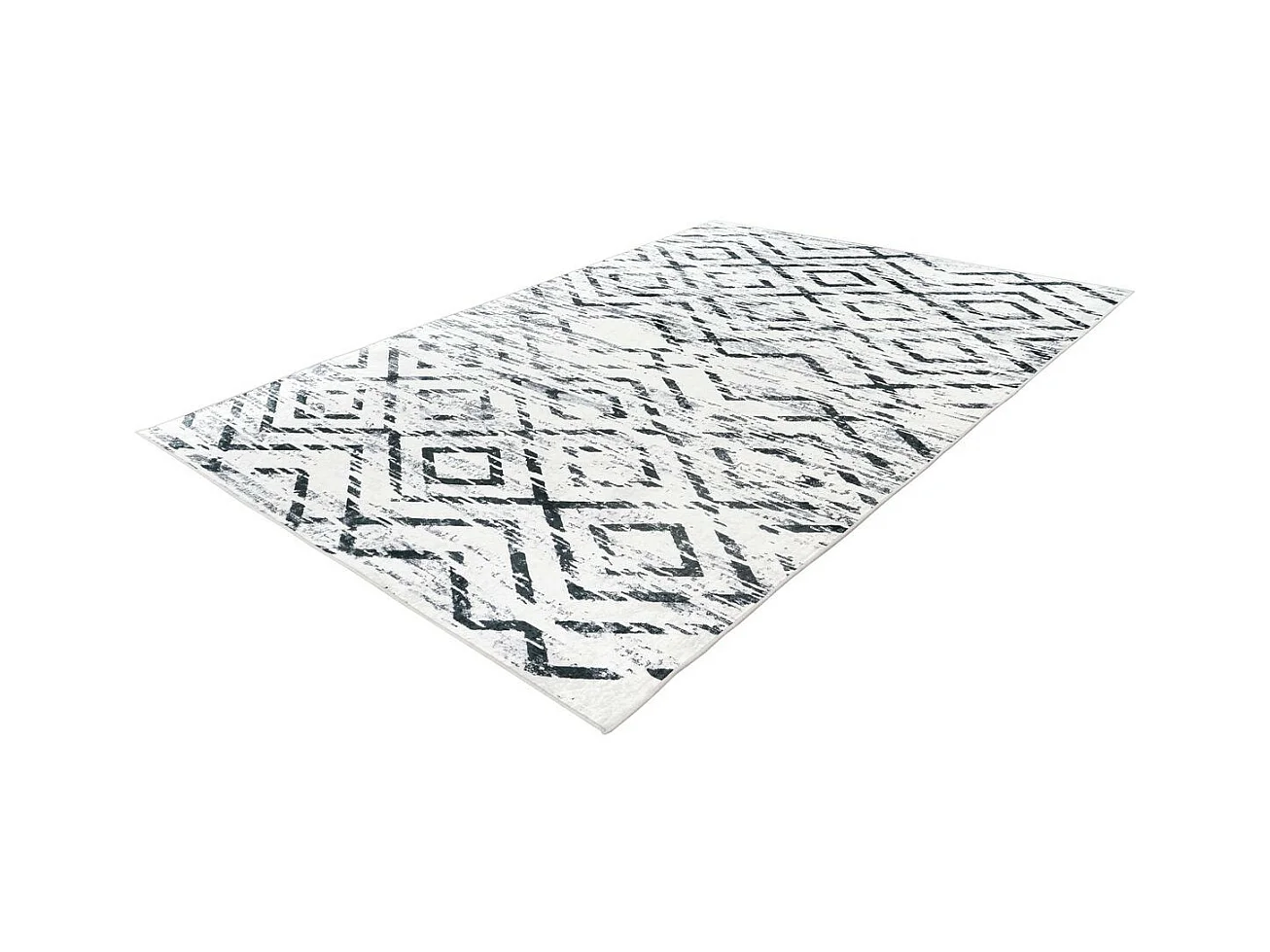 Tapis à Motifs à Poils Courts "Sally" Noir & Blanc 200 x 290 cm
