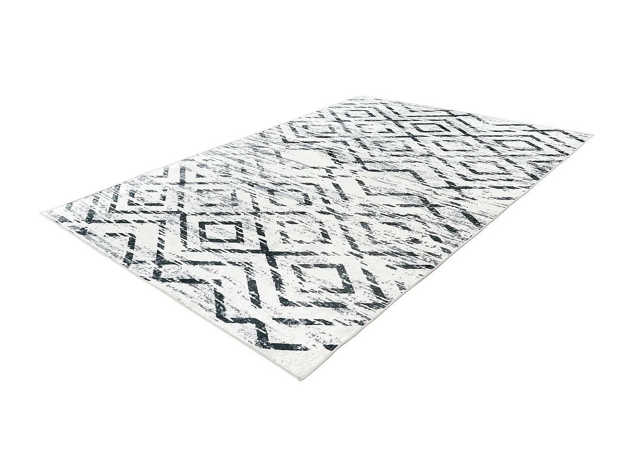 Tapis à Motifs à Poils Courts "Sally" Noir & Blanc 200 x 290 cm