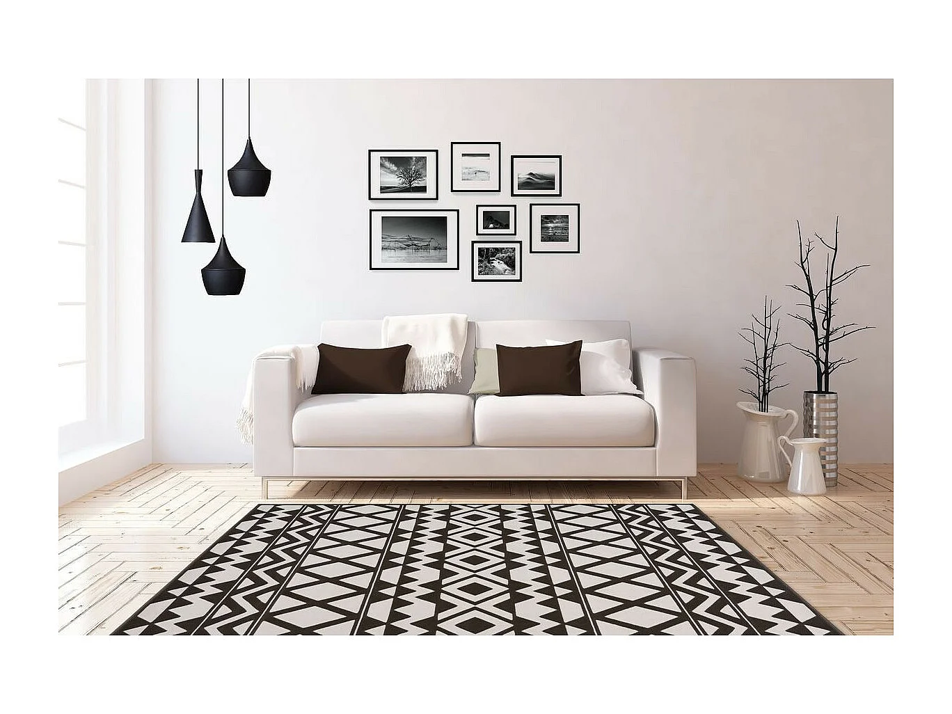 Tapis Ethnique à Poils Courts "Esperanto VII" Marron 80 x 150 cm