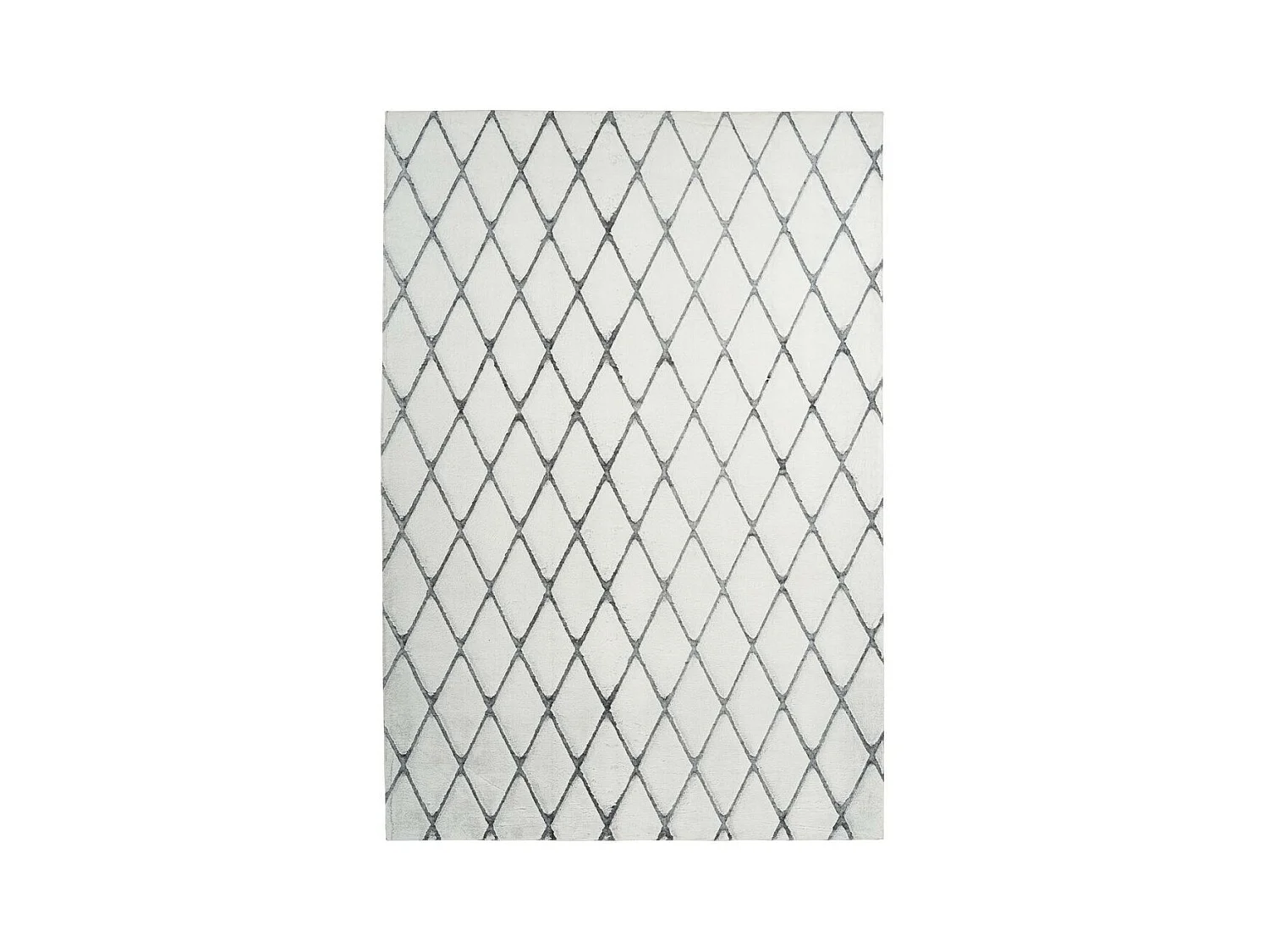 Tapis Shaggy Géométrique "Vivica" Blanc & Anthracite 80 x 250 cm