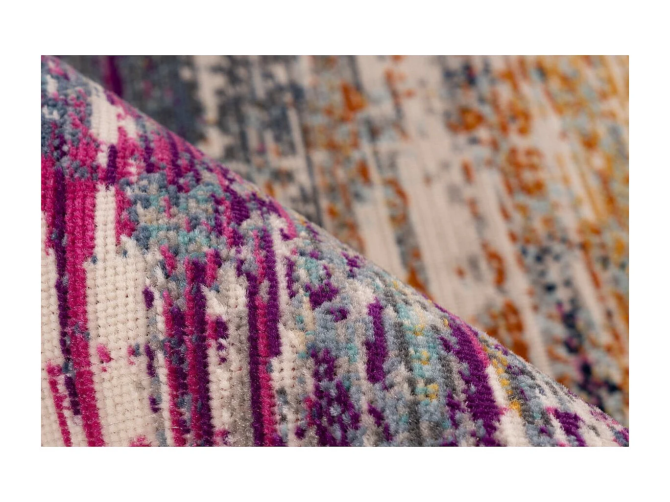 Tapis Rayures à Poils Courts "Anouk" Multicolore 80 x 150 cm